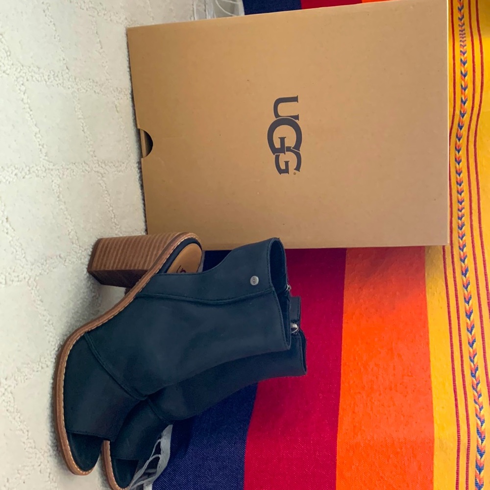 UGG - Black Valencia peep toe booties- size 6. - never worn!